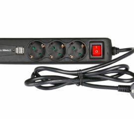 3-fach Steckdosenleiste mit Schalter und 2 USB-Ladebuchsen 1,4m Kabellänge