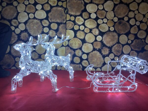 Christmas lights, reindeer with sleigh, LED - Image 2
