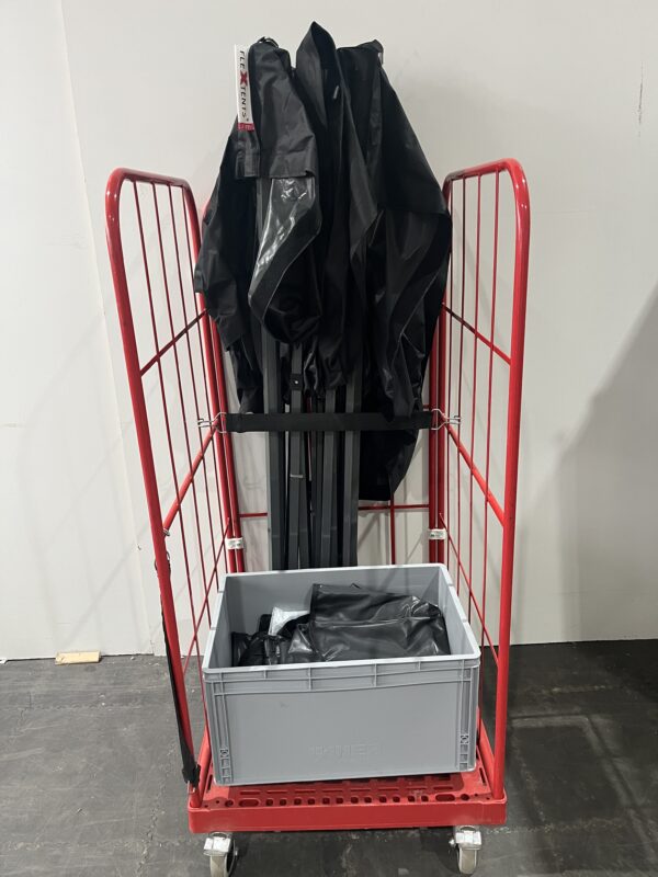 Faltzelt 3x3m schwarz, Flammenhemmend, B1 – Bild 2