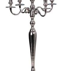 5-armiger Kerzenständer, 80cm silber